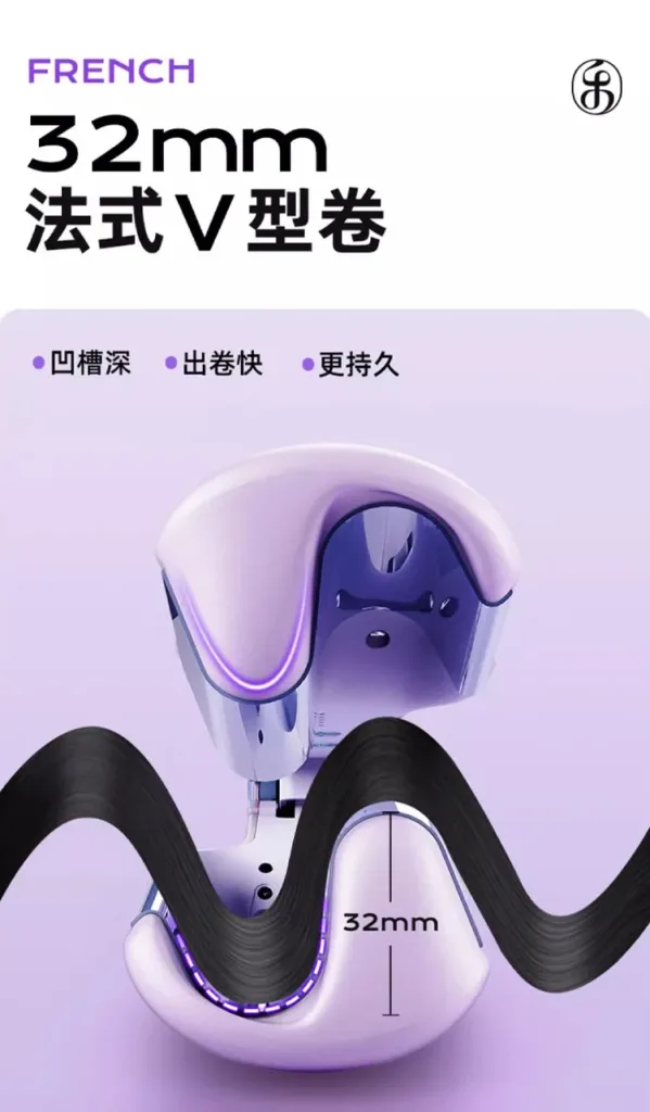 32mm法式蛋蛋卷卷髮棒水波紋大卷波浪羊毛卷夾板負離子不傷發神器 - 16