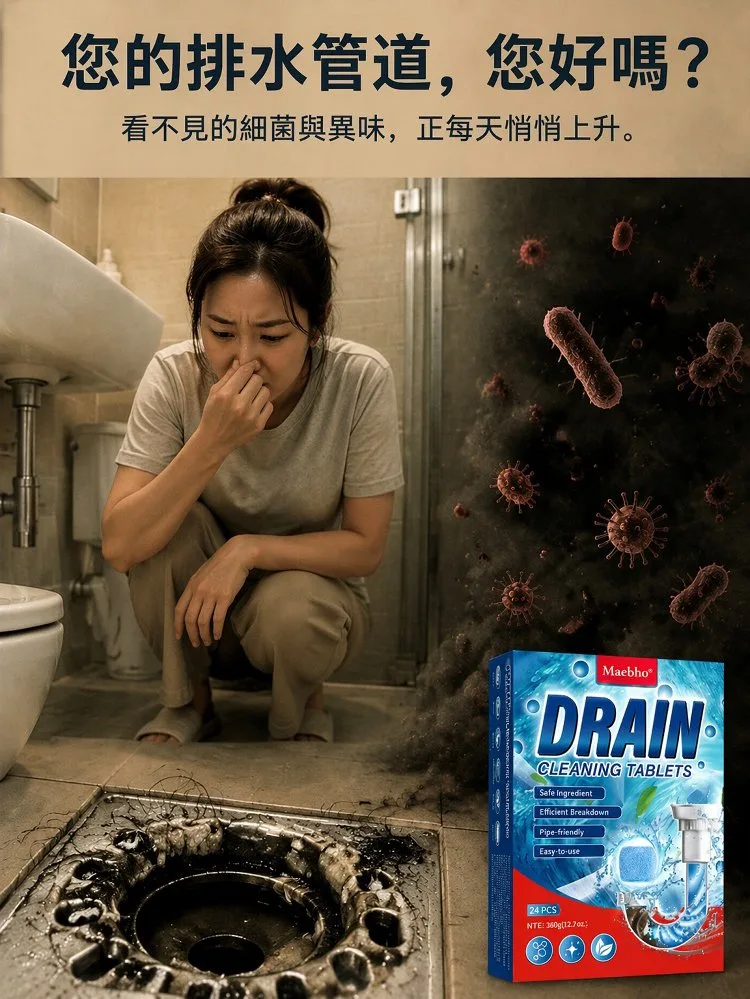 HFH-下水道清潔泡騰片,一顆泡騰,輕鬆去除異味,還你清新浴廁! - 7